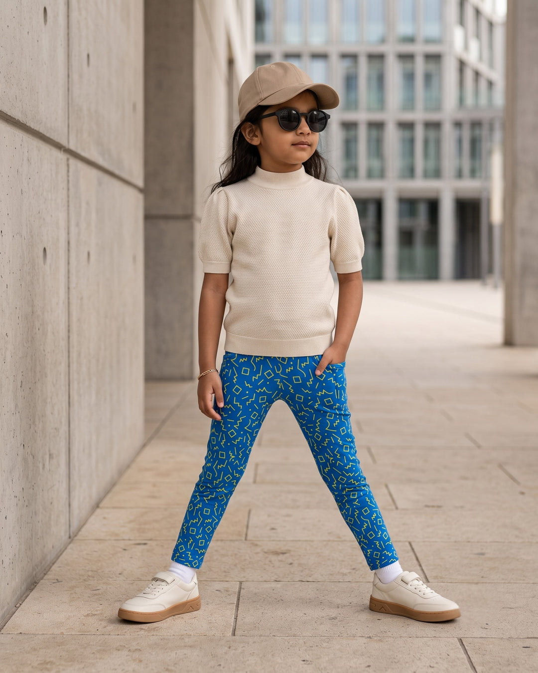Doodle Blue | Printed Girls Leggings