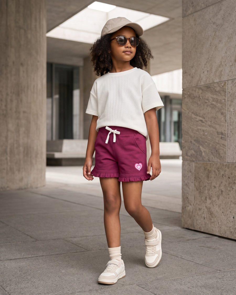Berry | Girls Loopknit Shorts