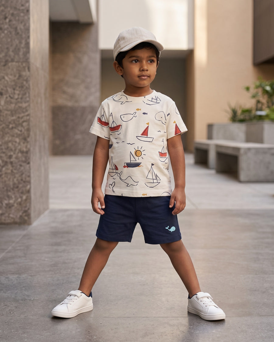 Nautical Boats | Baby Top & Shorts Co-ord