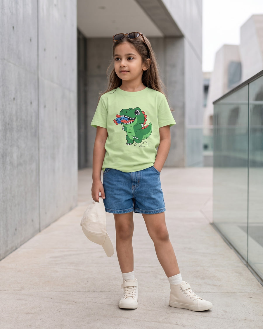 Green Tee | Printed T-Shirt for Kids