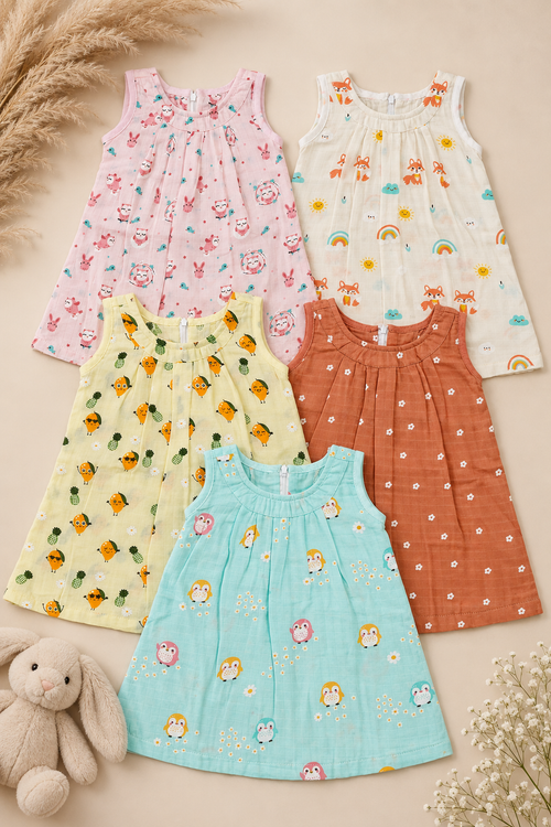 Alora | Cotton Muslin A-Line Frock
