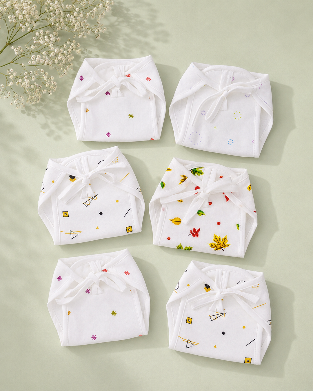 Autumn Buds | Organic Muslin Baby Nappy