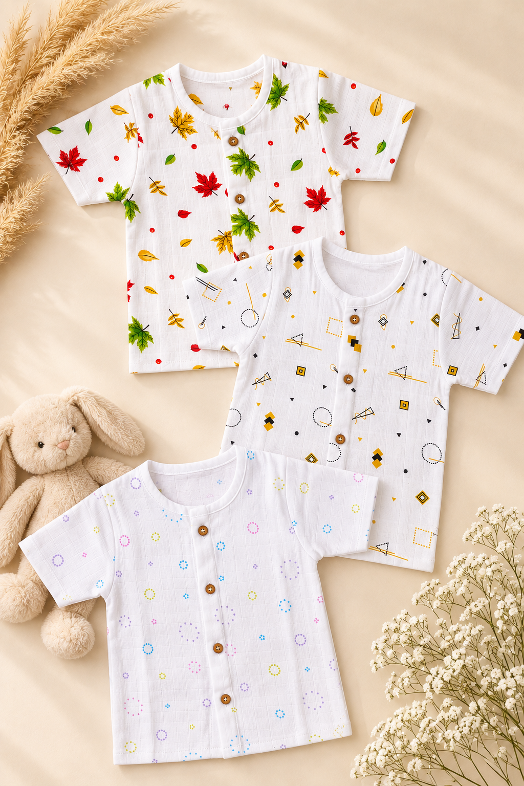 Pebbi | Organic Muslin Half Sleeve Baby Jabla