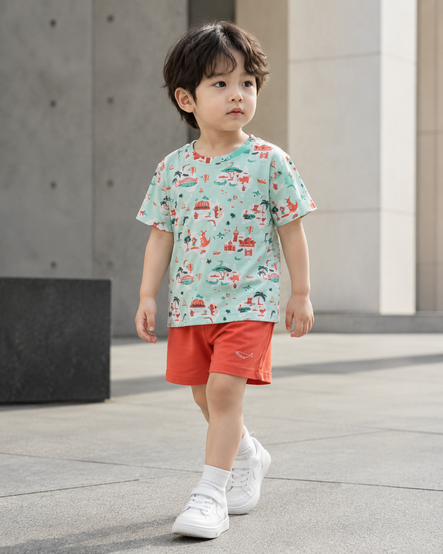 Coral Journey | Baby Top & Shorts Co-ord
