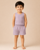 Pastel Lilac | Ribbed Sleeveless Kids Co-ord