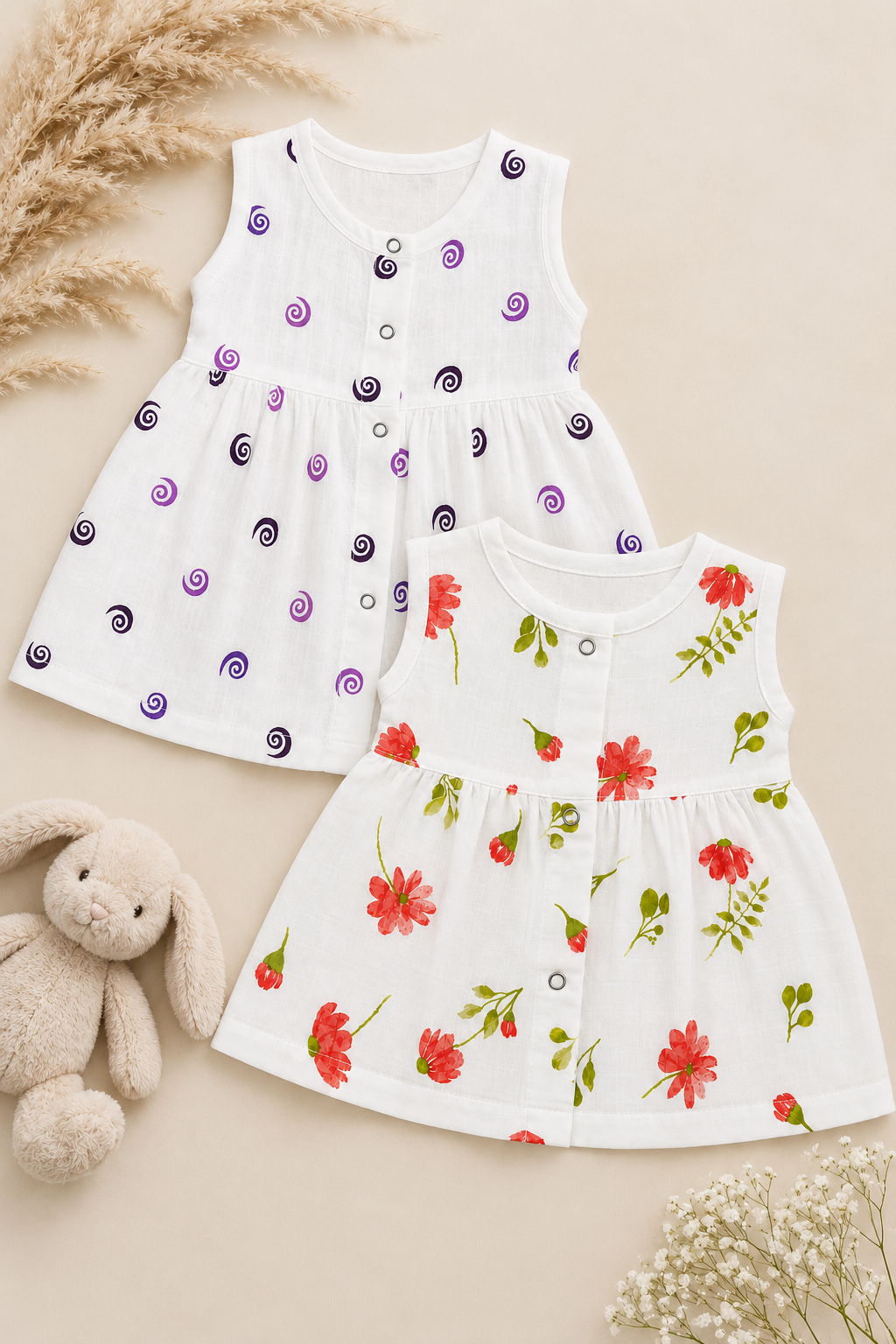 Lunora | Cotton Muslin Button Frock