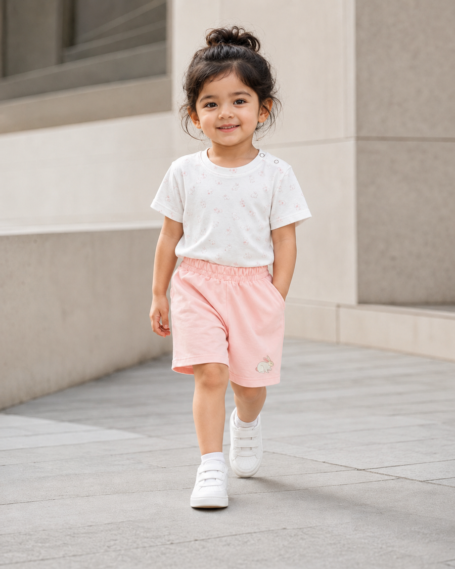 White Bunny | Baby Top & Shorts Co-ord