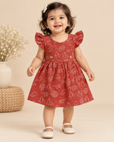 Cheerful | Crinkled Muslin Crossover Baby Frock