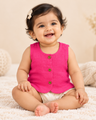 Rani Pink | Double Cloth Dyed Muslin Baby Jabla