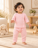 Gingham | Cotton Side-Button Pyjama Set