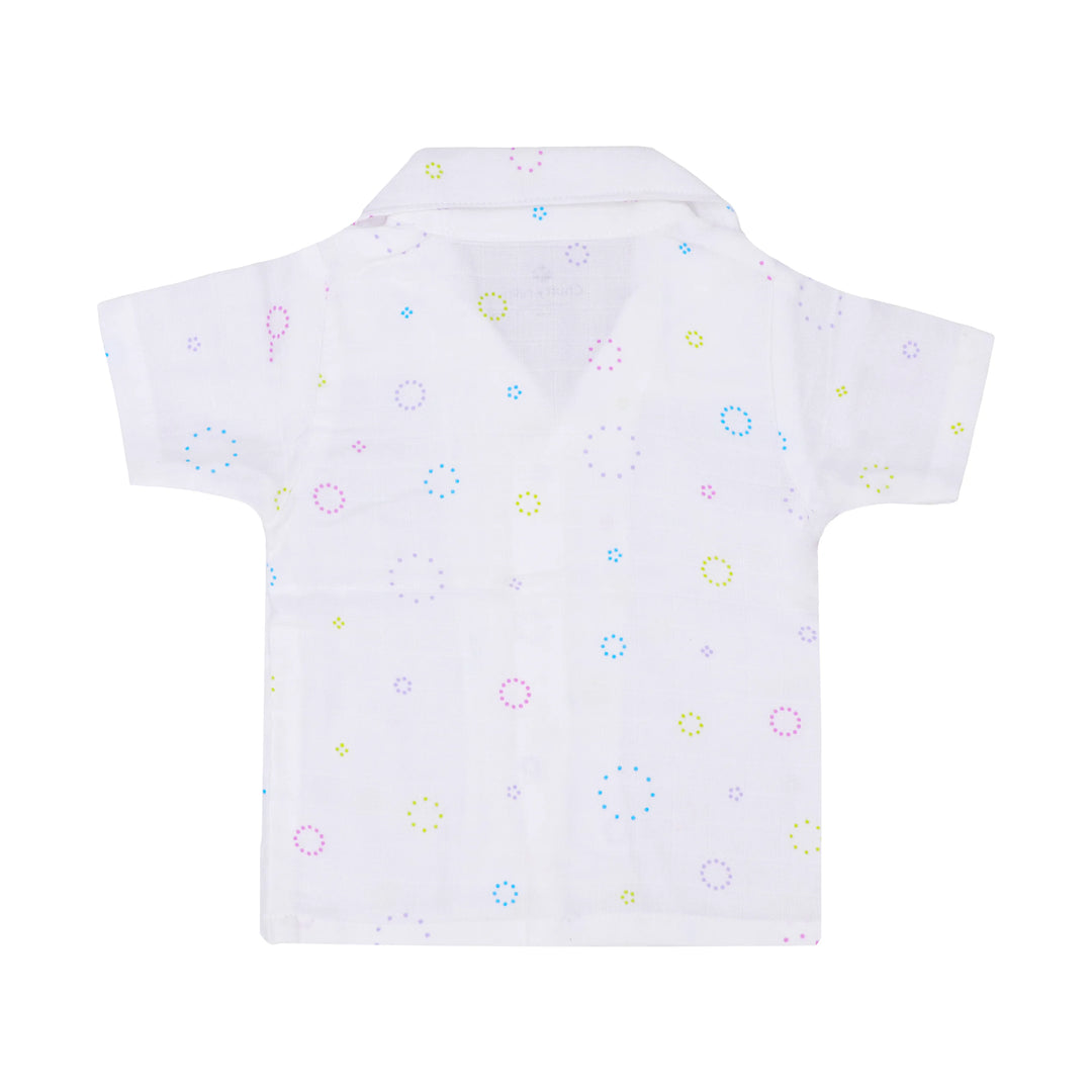 Autumn Breeze | Organic Muslin Collar Shirt & Shorts Set