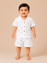Tiny Bloom | Organic Muslin Collar Shirt & Shorts Set
