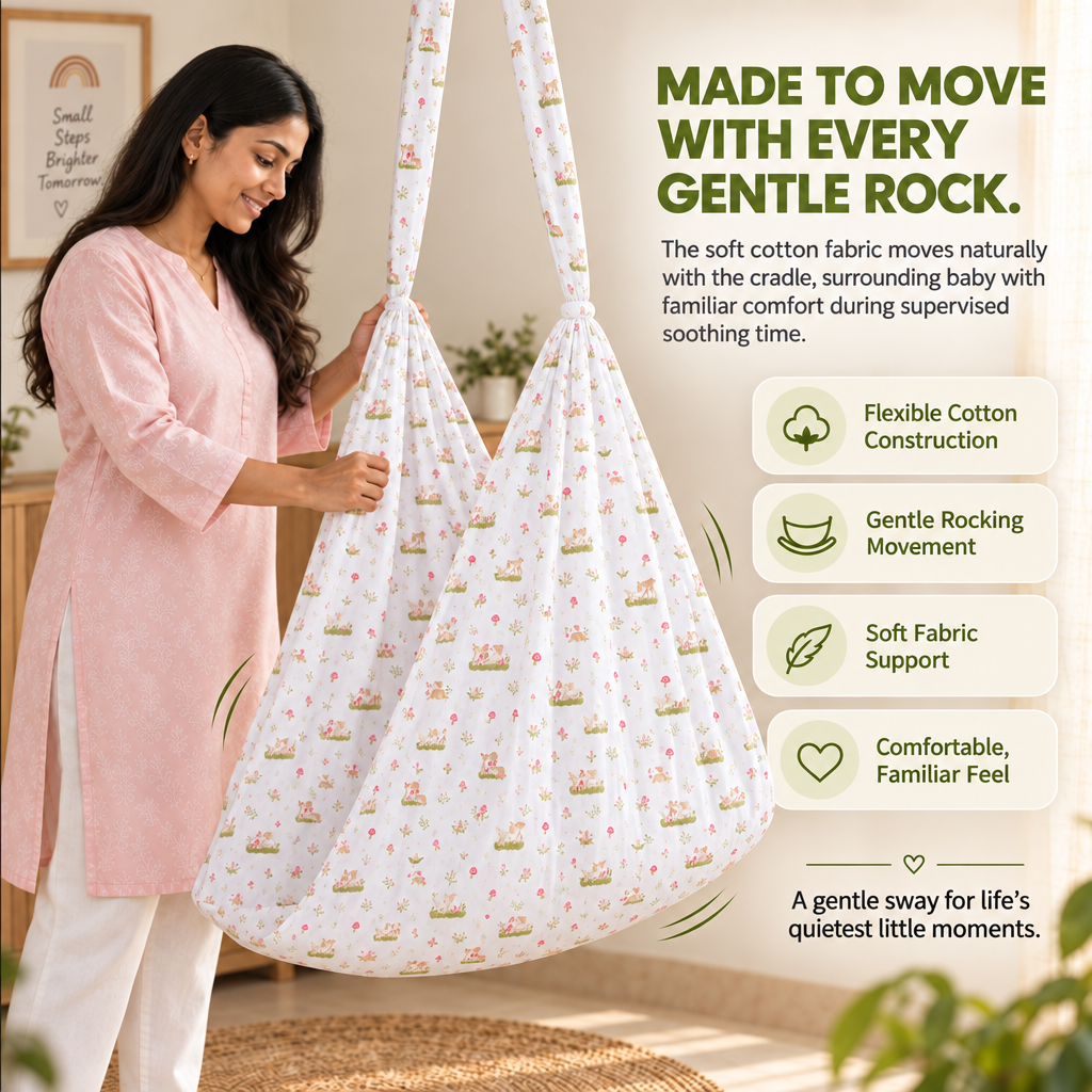 Swaya | Printed Cotton Baby Thottil with Net