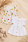 Cozy Autmun | Organic Muslin Frill Sleeve Baby Frock