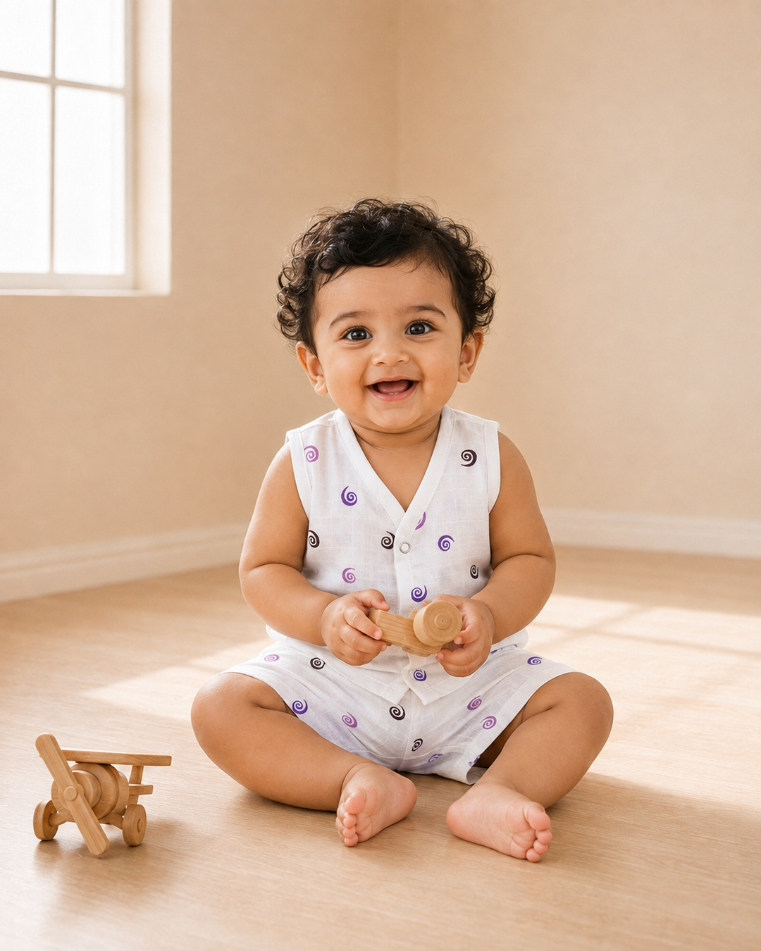 Feather | Muslin Sleeveless Baby Co-ord