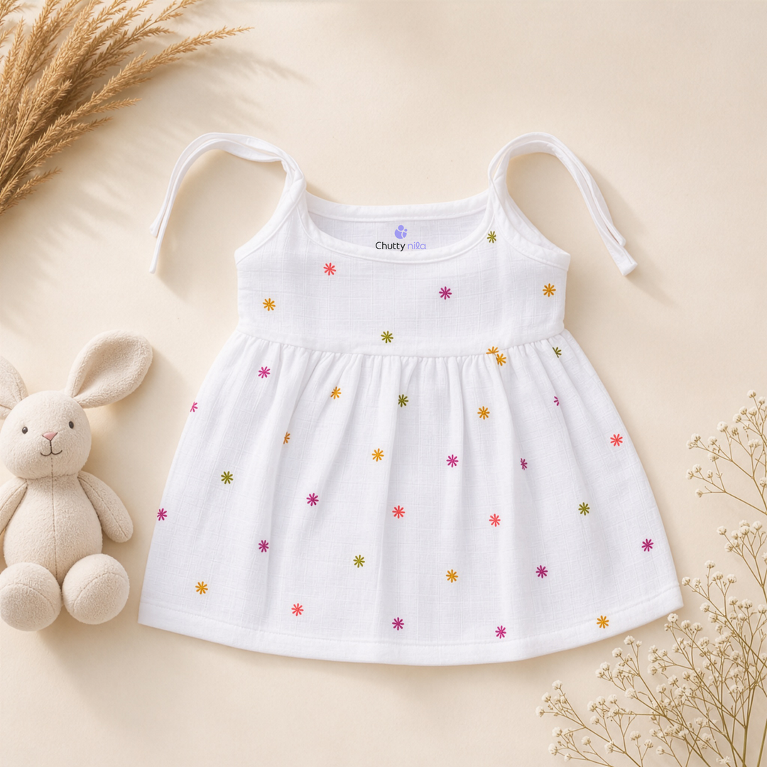 Petal Knot | Organic Muslin Baby Frock
