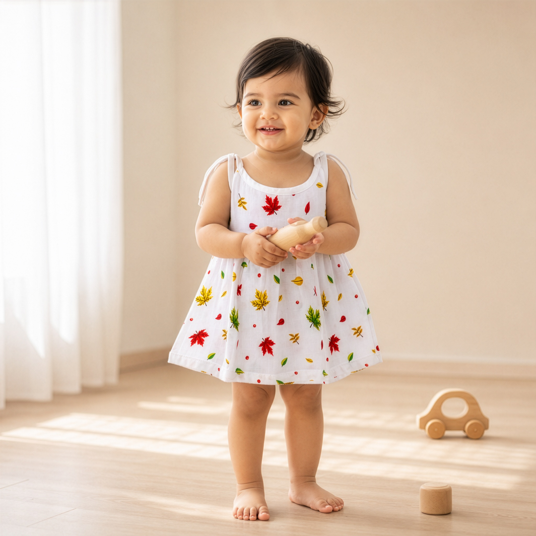 Petal Knot | Organic Muslin Baby Frock