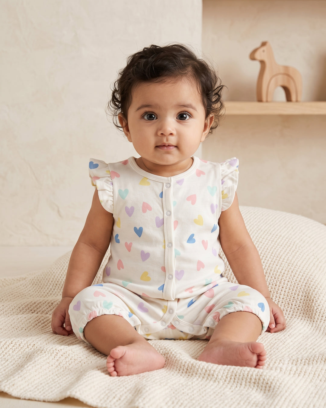 Hearty | Frill Sleeve Baby Romper