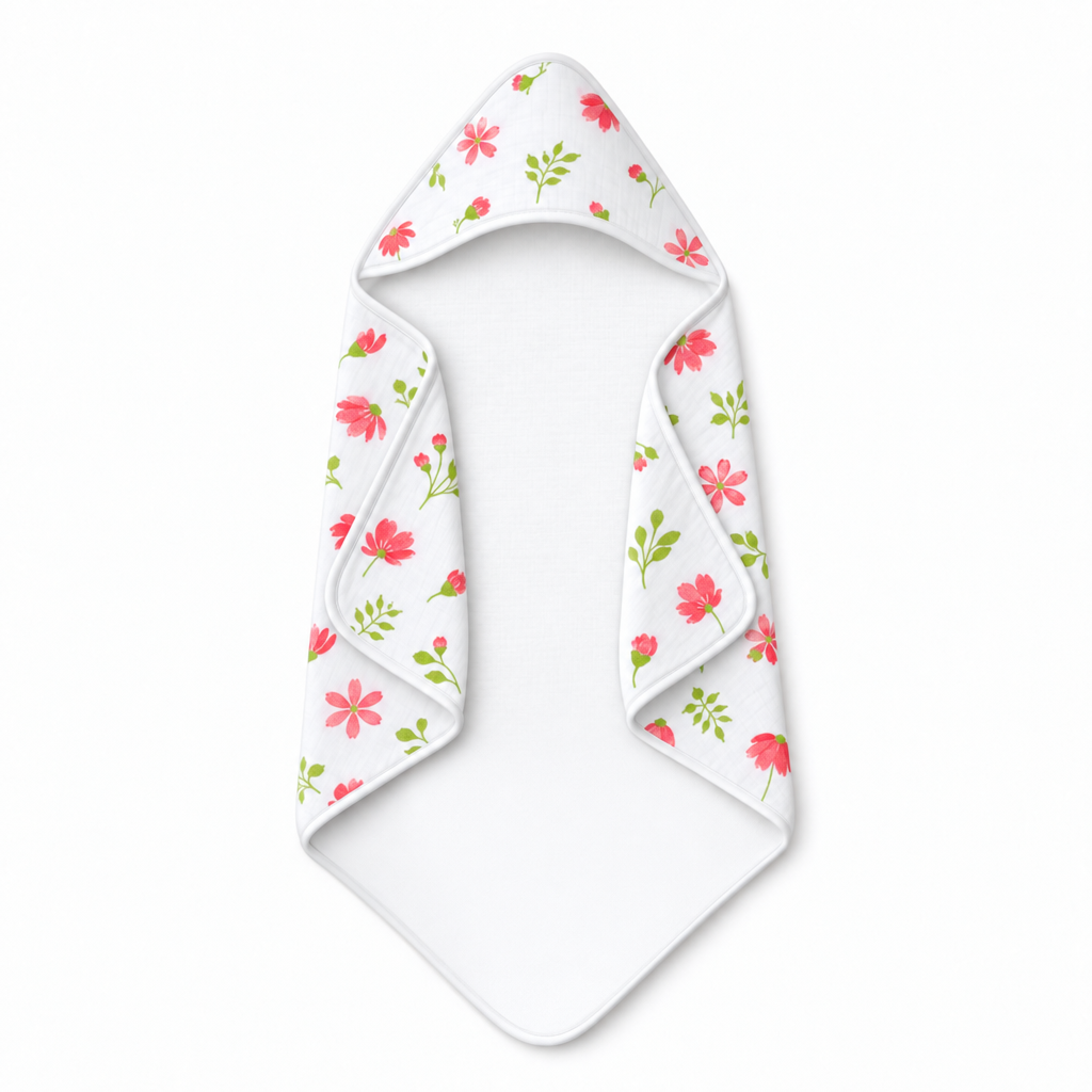 Wild Petals | Muslin Hooded Baby Towel