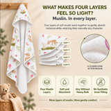 Woodland Friends | Muslin Hooded Baby Towel