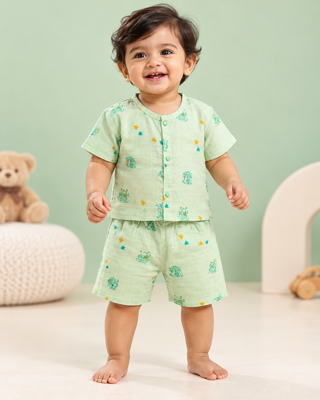 Joyful | Printed Dyed Muslin Co-ord Set