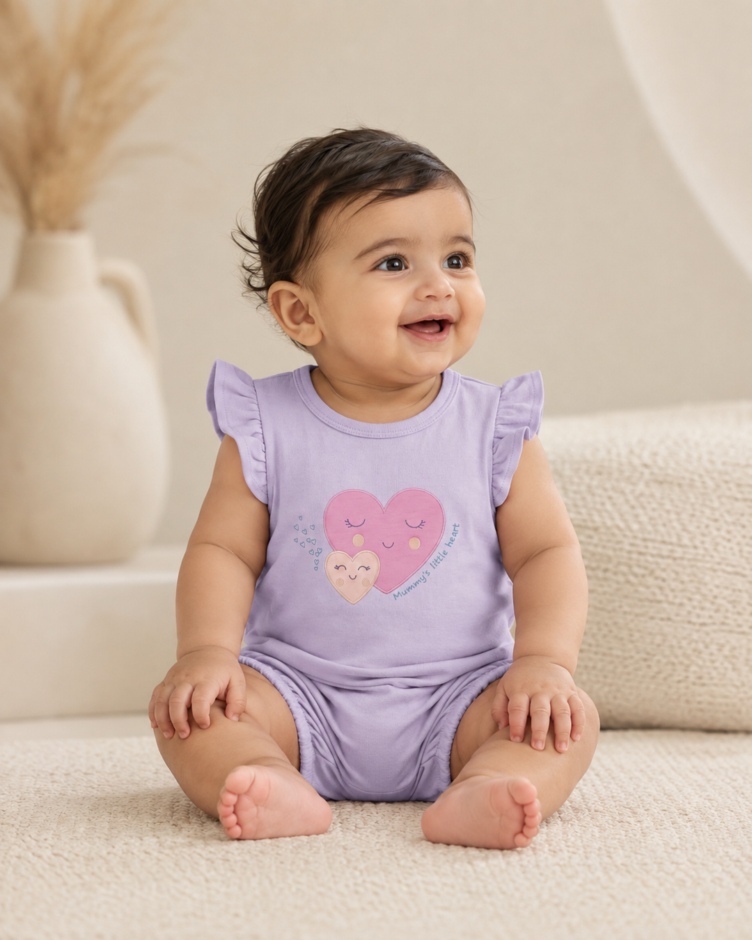 Lovey | Frill Sleeve Baby Romper