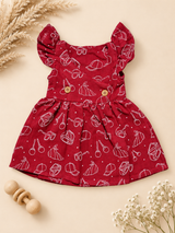Maroon Bells | Crinkled Muslin Crossover Baby Frock