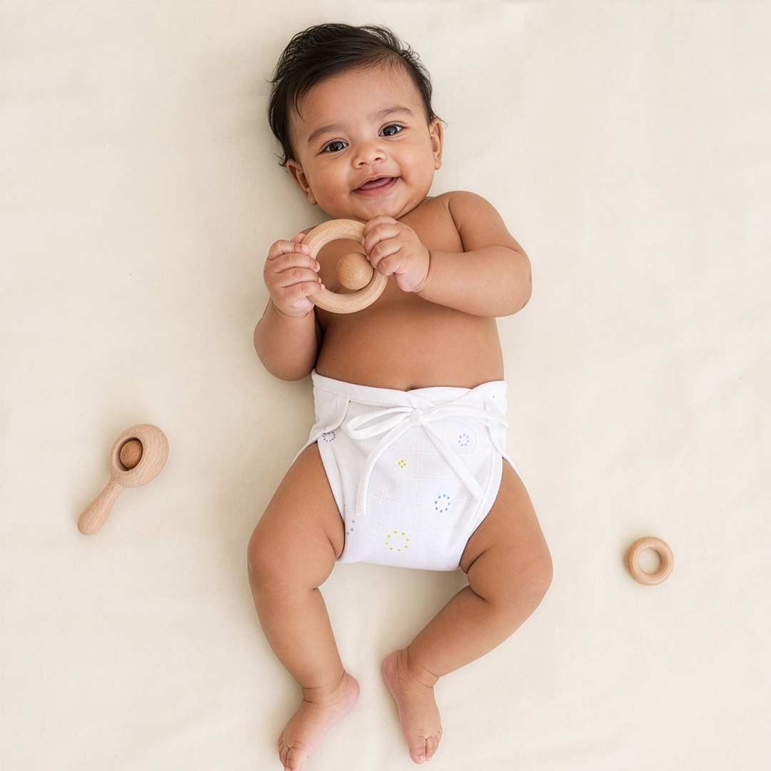 Autumn Buds | Organic Muslin Baby Nappy