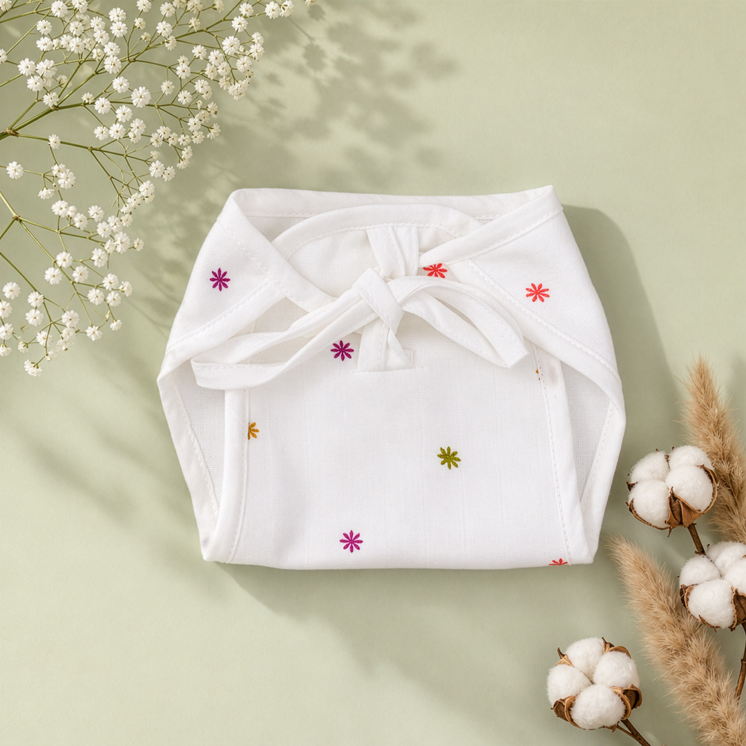 Autumn Buds | Organic Muslin Baby Nappy