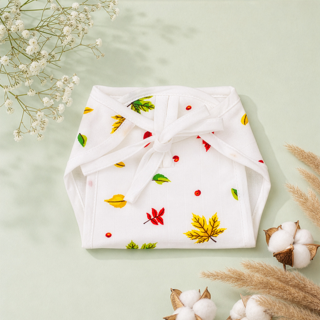 Autumn Buds | Organic Muslin Baby Nappy