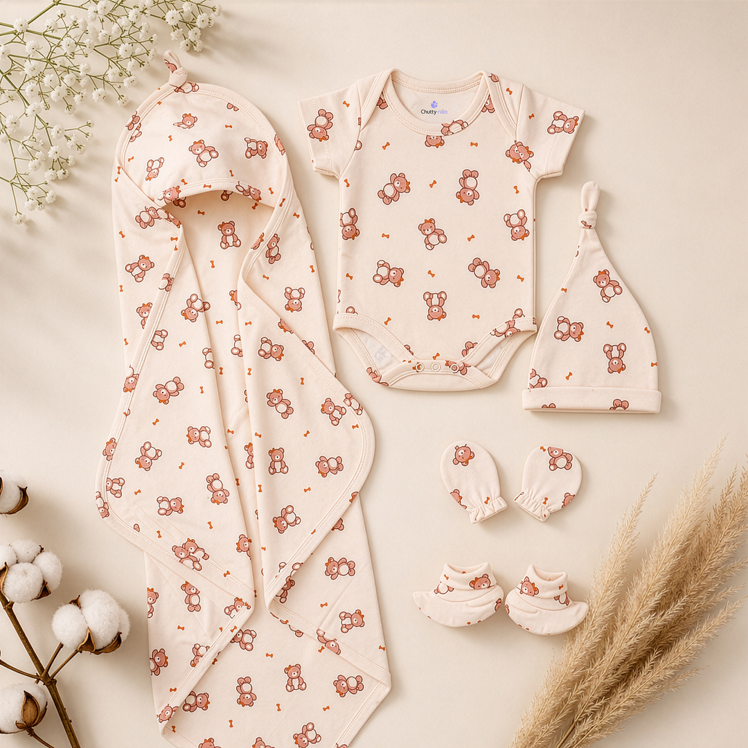 Hello Baby Pink | Newborn 5-Piece Essentials Set