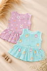 Avelie | Cotton Muslin Mixed Frock (Any Designs)