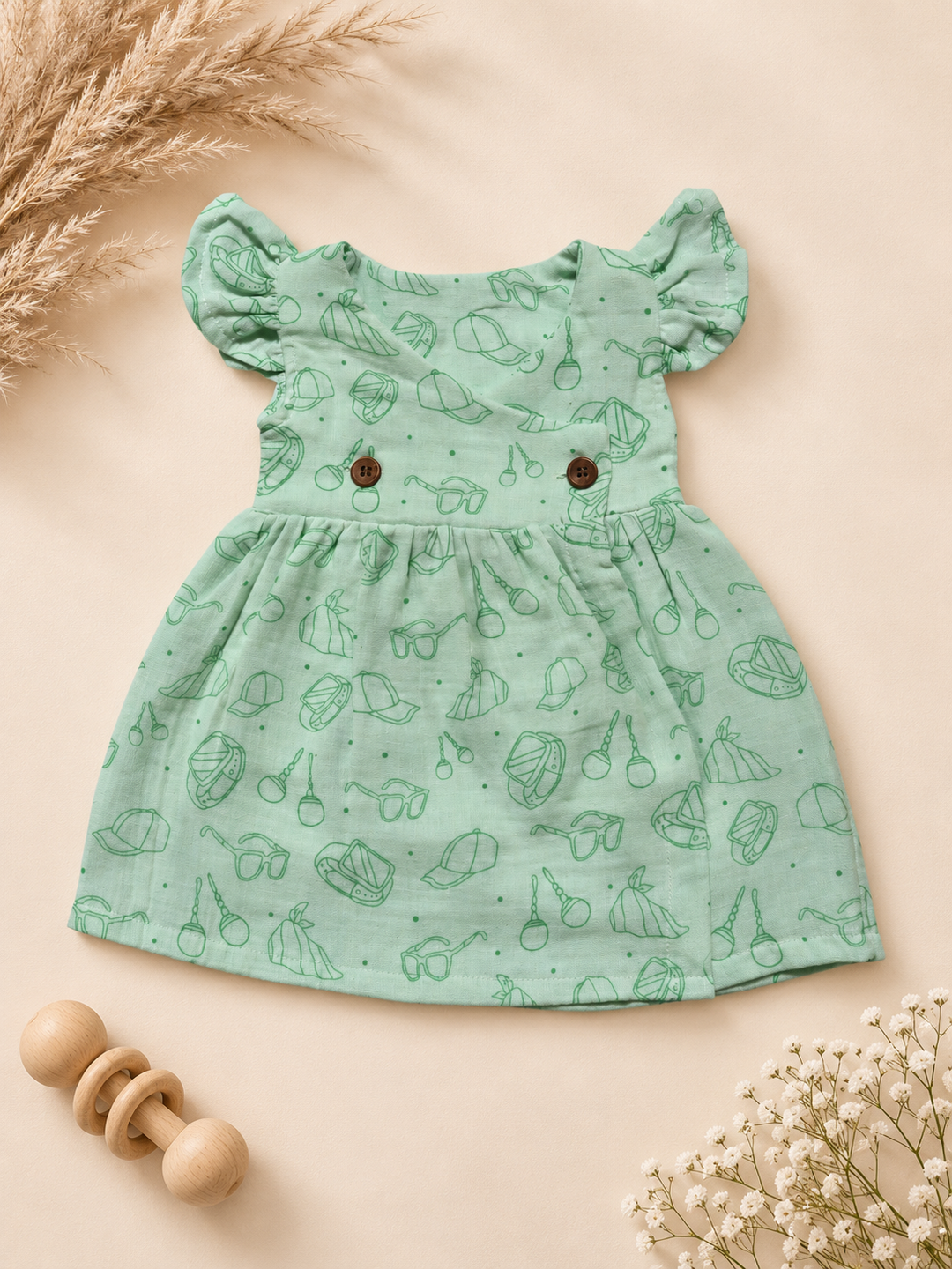 Petal Wrap | Crinkled Muslin Crossover Baby Frock