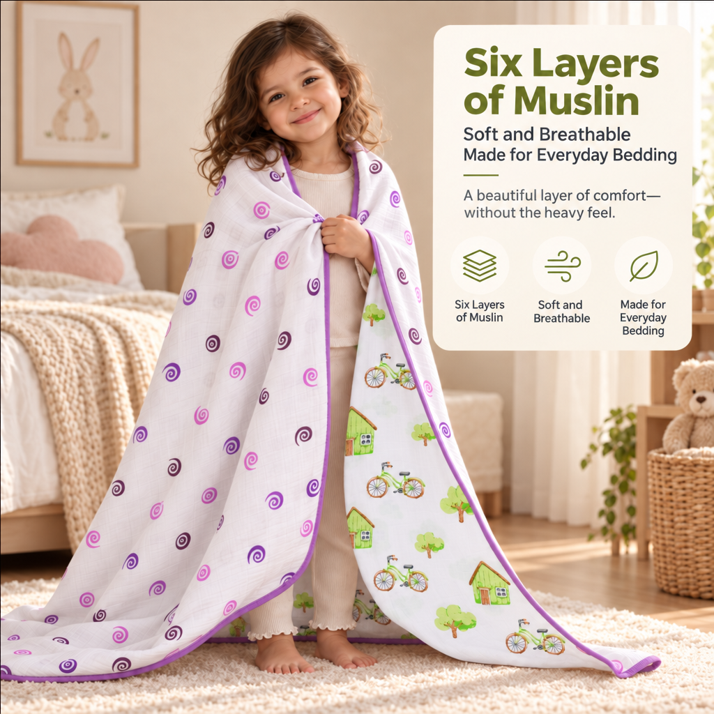 Nestle | Reversible Muslin Baby Blanket