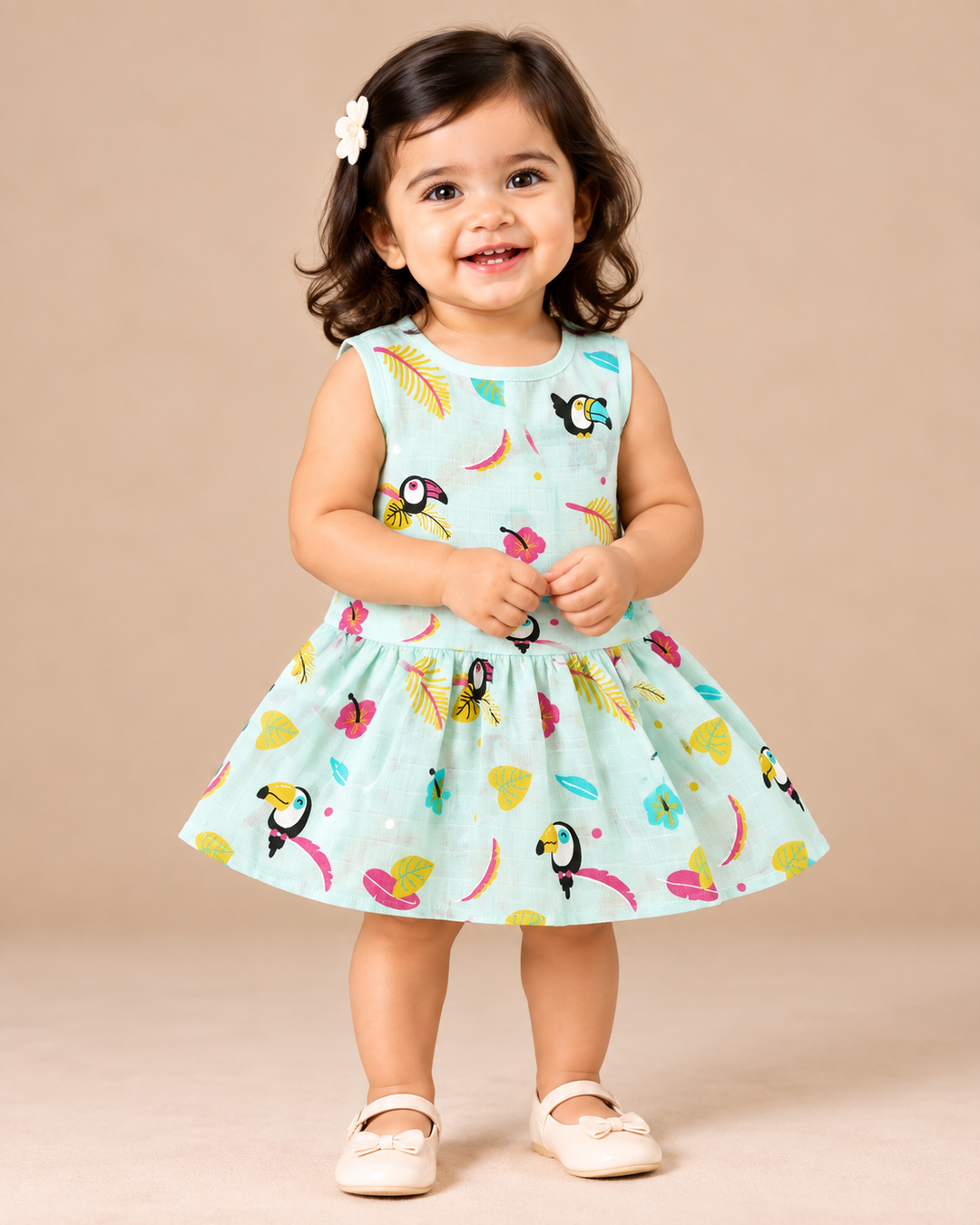 Elorie | Cotton Muslin Mixed Frock (Any Designs)