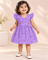 Viola cross | Crinkled Muslin Crossover Baby Frock