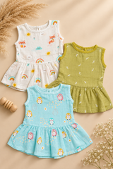 Elorie | Cotton Muslin Mixed Frock (Any Designs)