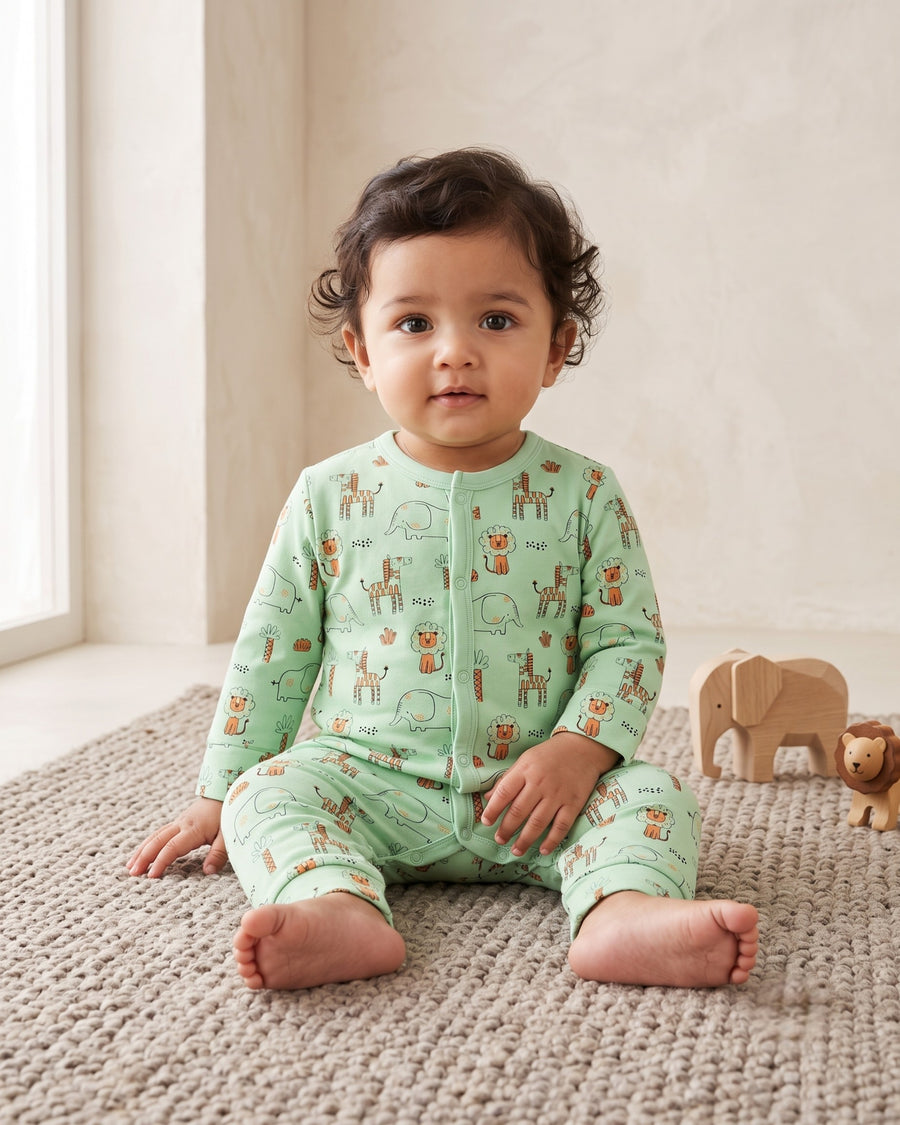 Zookie | Interlock Full Sleeve Baby Jumpsuit